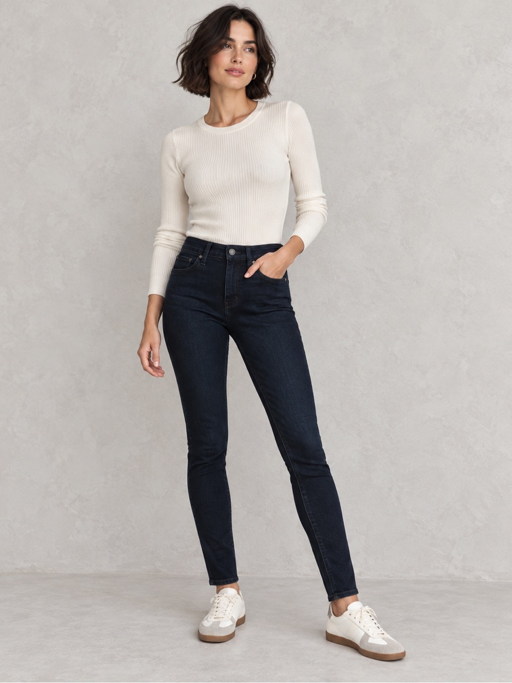 LC Lauren Conrad Super Skinny Jeans Dark Indigo Wash Stretch Denim Size 2